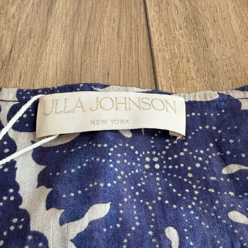 NEW Ulla Johnson Brea Paisley Blue Floral Print Blouse Sz 10 NWT $320 Peasant - Picture 5 of 9